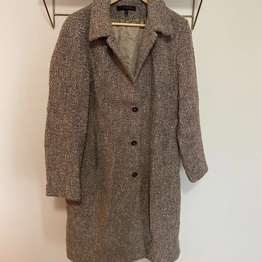 VTG ANNE KLEIN Women’s Wool-Blend Long Coat Size 14 *FLAW* Cozy, and Comfort - Picture 1 of 6